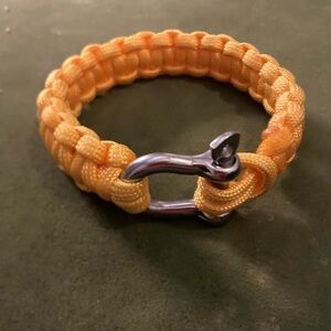 Yellow Paracord Bracelet with Silver Clasp